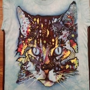 The Mountain Small Cat Tie Dye Light Blue Turquois